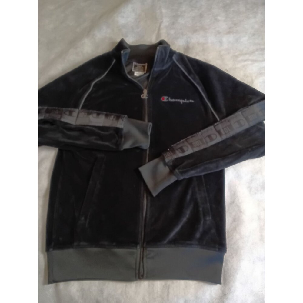 Champion 100 Years velour track jacket Black Small Full Zip